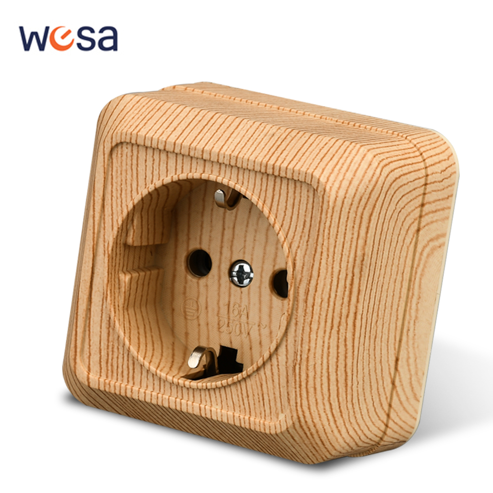 Outdoor Power Wash - WESA Wood Wall Surface Socket Plug