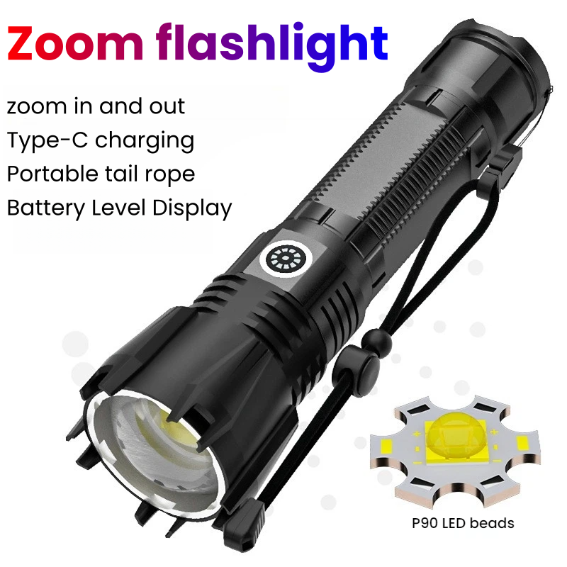 High-power P90 LED Flashlight  - đánh giá và giá Outdoor Power Meter