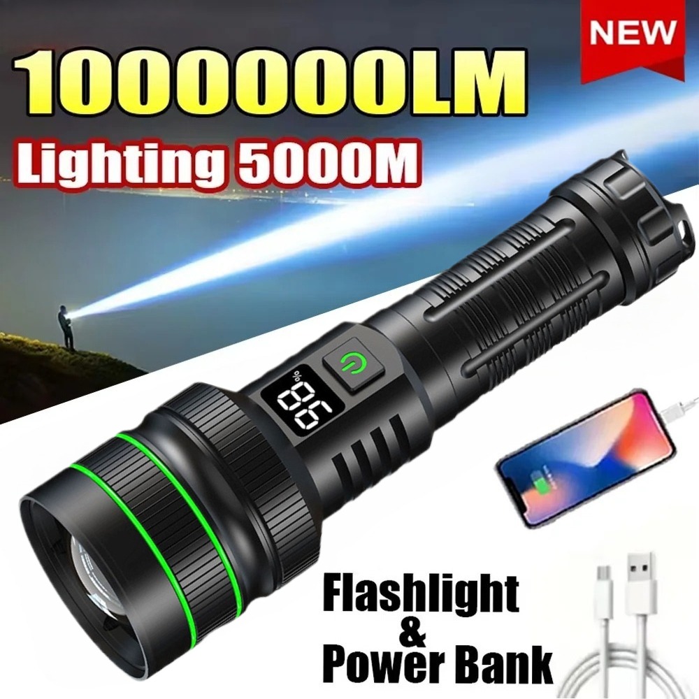 Powerful LED Flashlight Zoomab - đánh giá và giá Outdoor Power Meter
