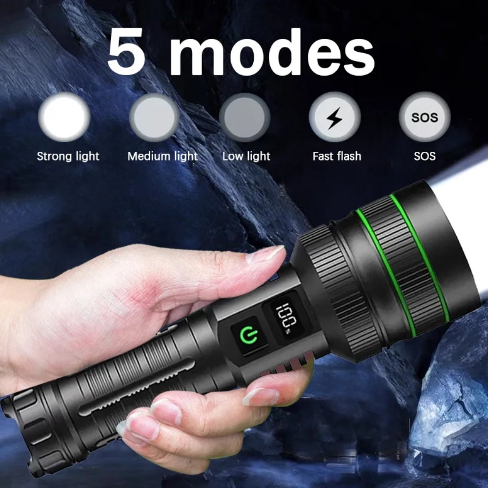 Powerful LED Flashlight Zoomab - đánh giá và giá Outdoor Power Meter