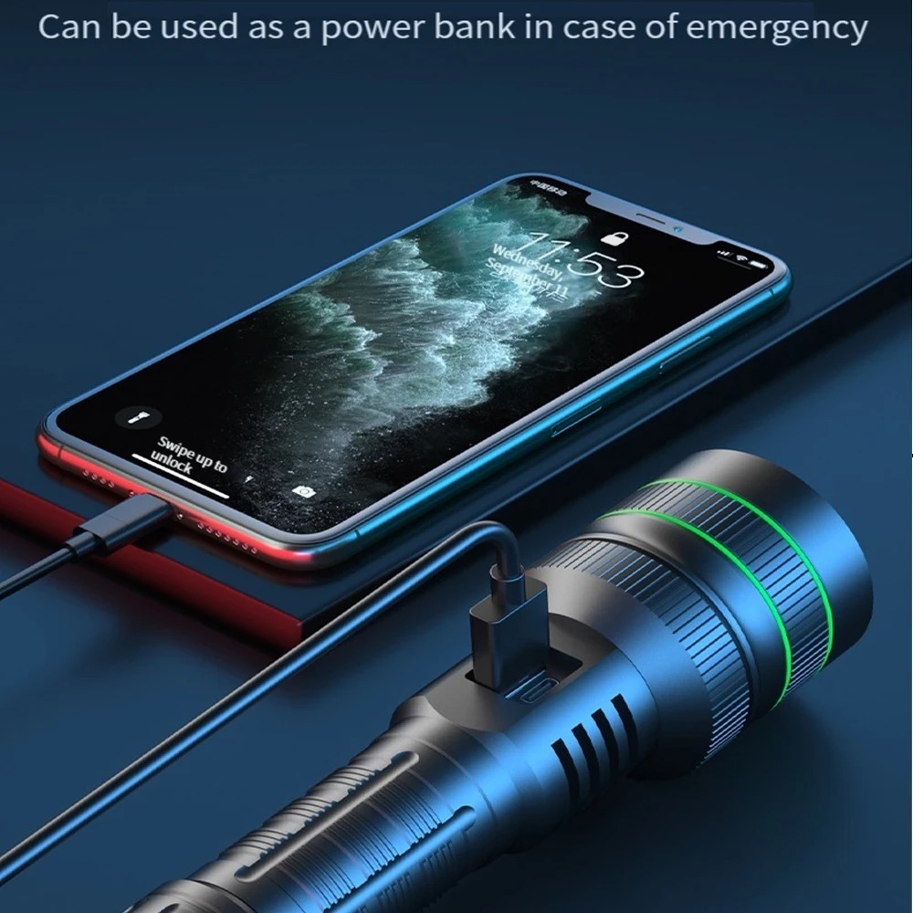 Powerful LED Flashlight Zoomab - đánh giá và giá Outdoor Power Meter